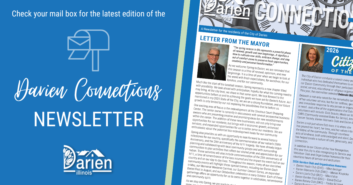 Featured image of Darien Connections Spring 2026 Newsletter Now Available