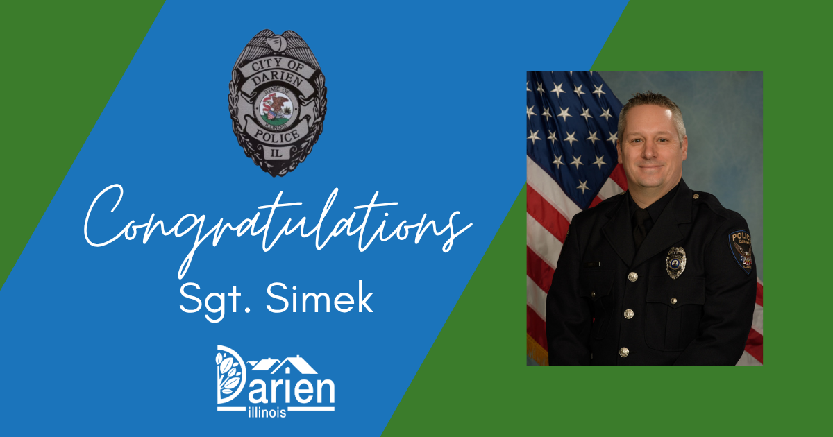 Featured image of Darien Police Department Announces Promotion of Jeff Simek to Sergeant